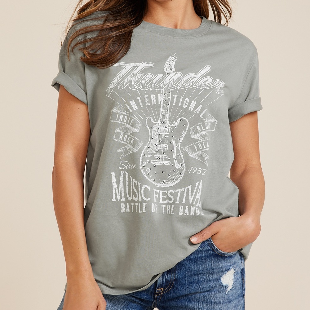 NWT Thunder Music Festival Oversized Fit Graphic Tee